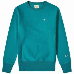 Teal Champion Reverse Weave Warm Up Sweatshirt